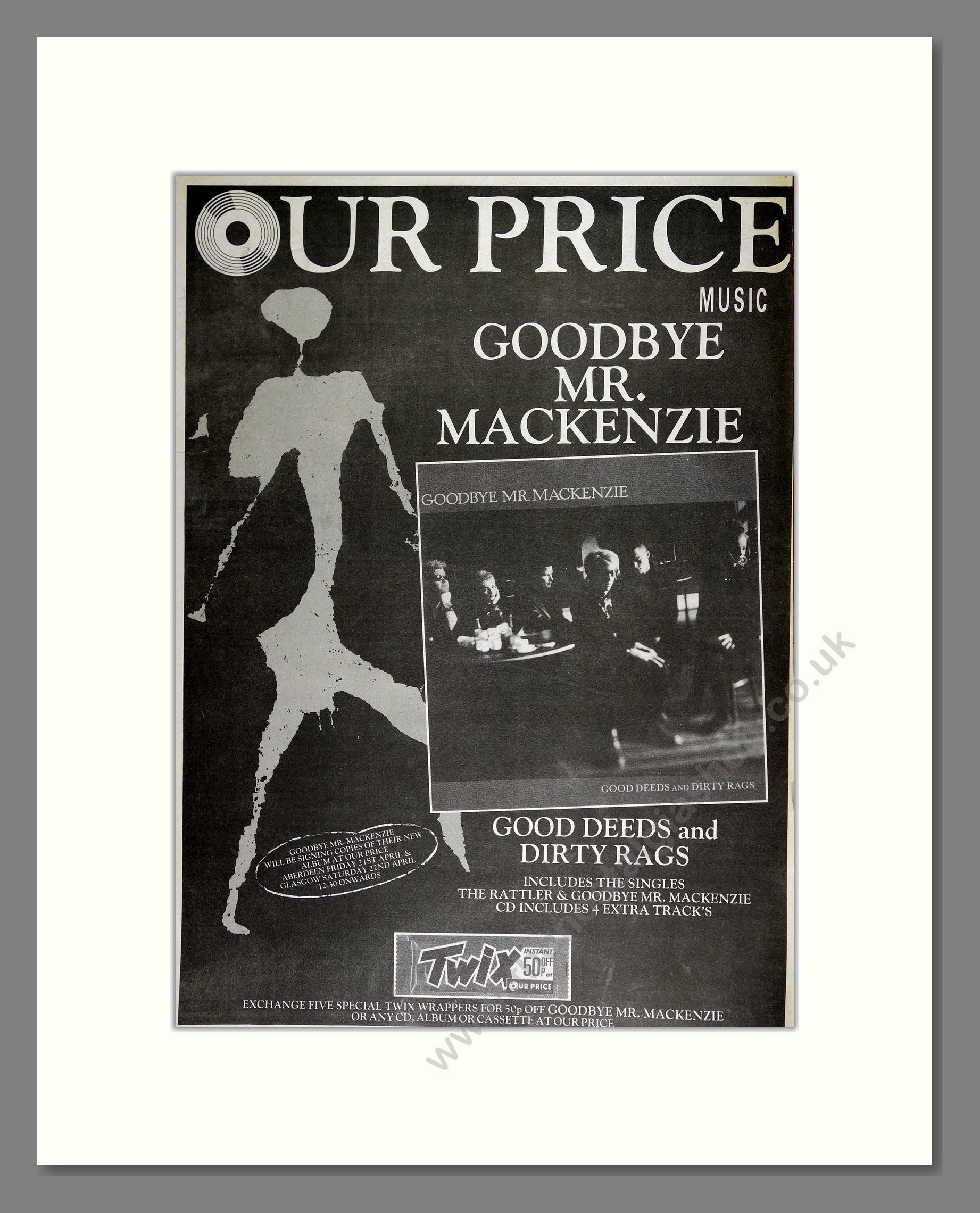 Goodbye Mr Mackenzie - Good Deeds and Dirty Rags. Vintage Advert 1989 (ref AD16397)