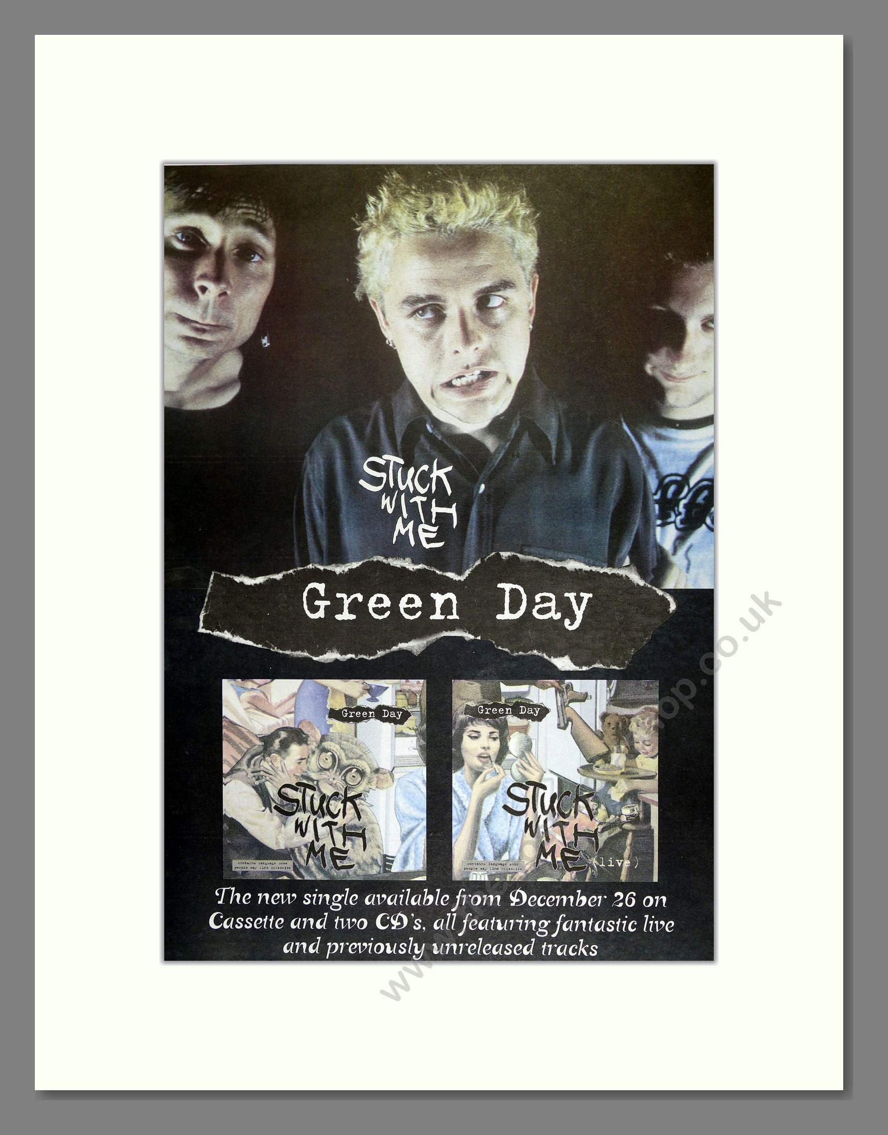 Green Day - Stuck With Me. Vintage Advert 1995 (ref AD16399)