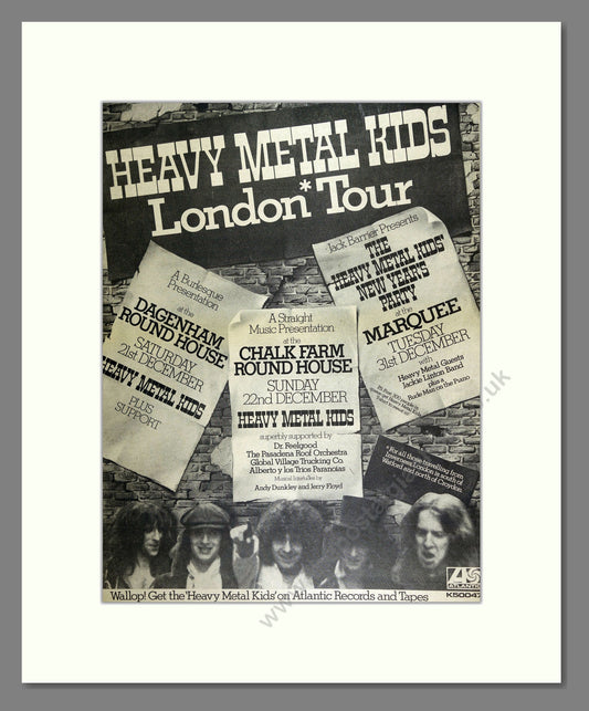 Heavy Metal Kids - London Tour. Vintage Advert 1974 (ref AD16415)