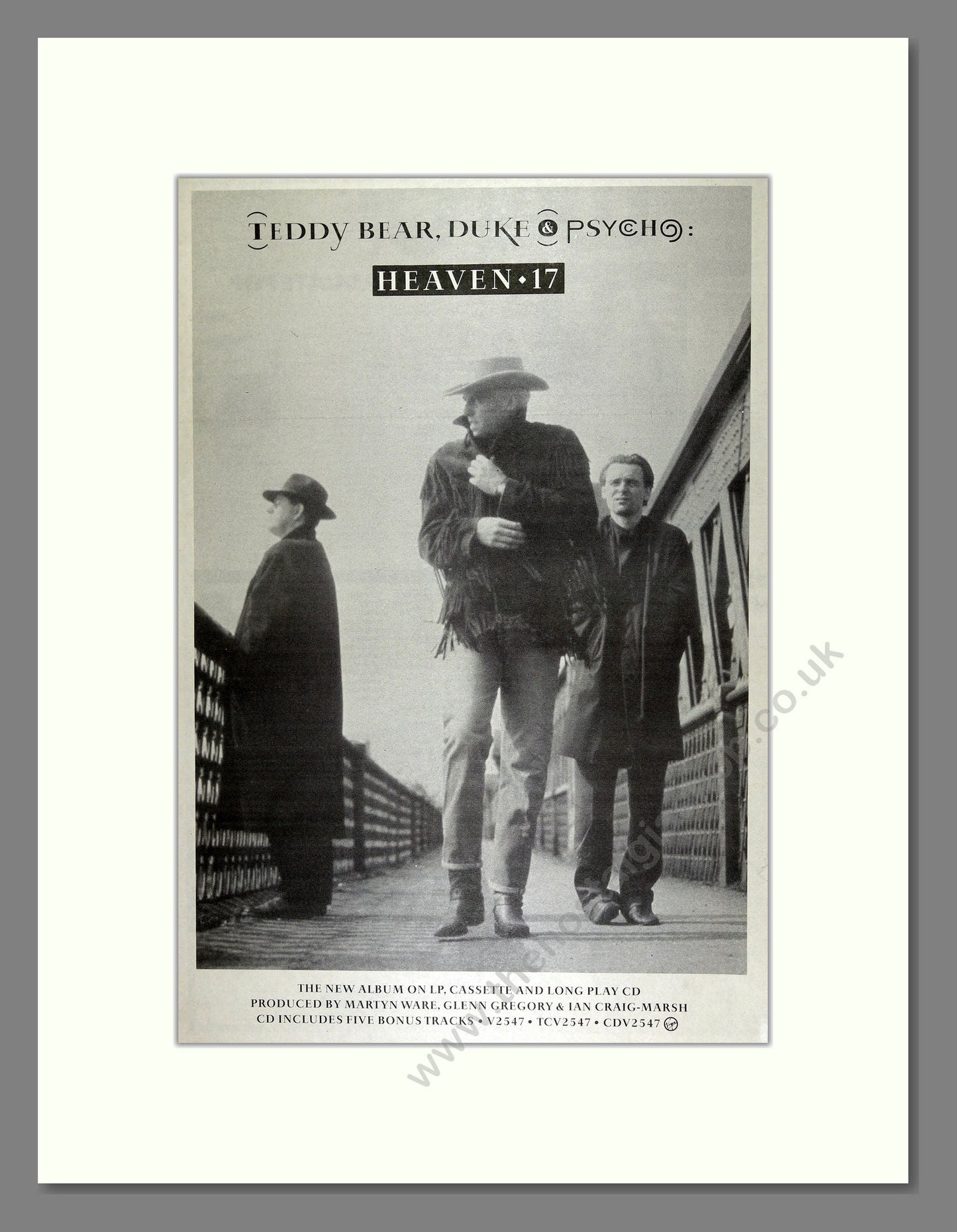 Heaven 17 - Teddy Bear, Duke and Psycho. Vintage Advert 1988 (ref AD16422)