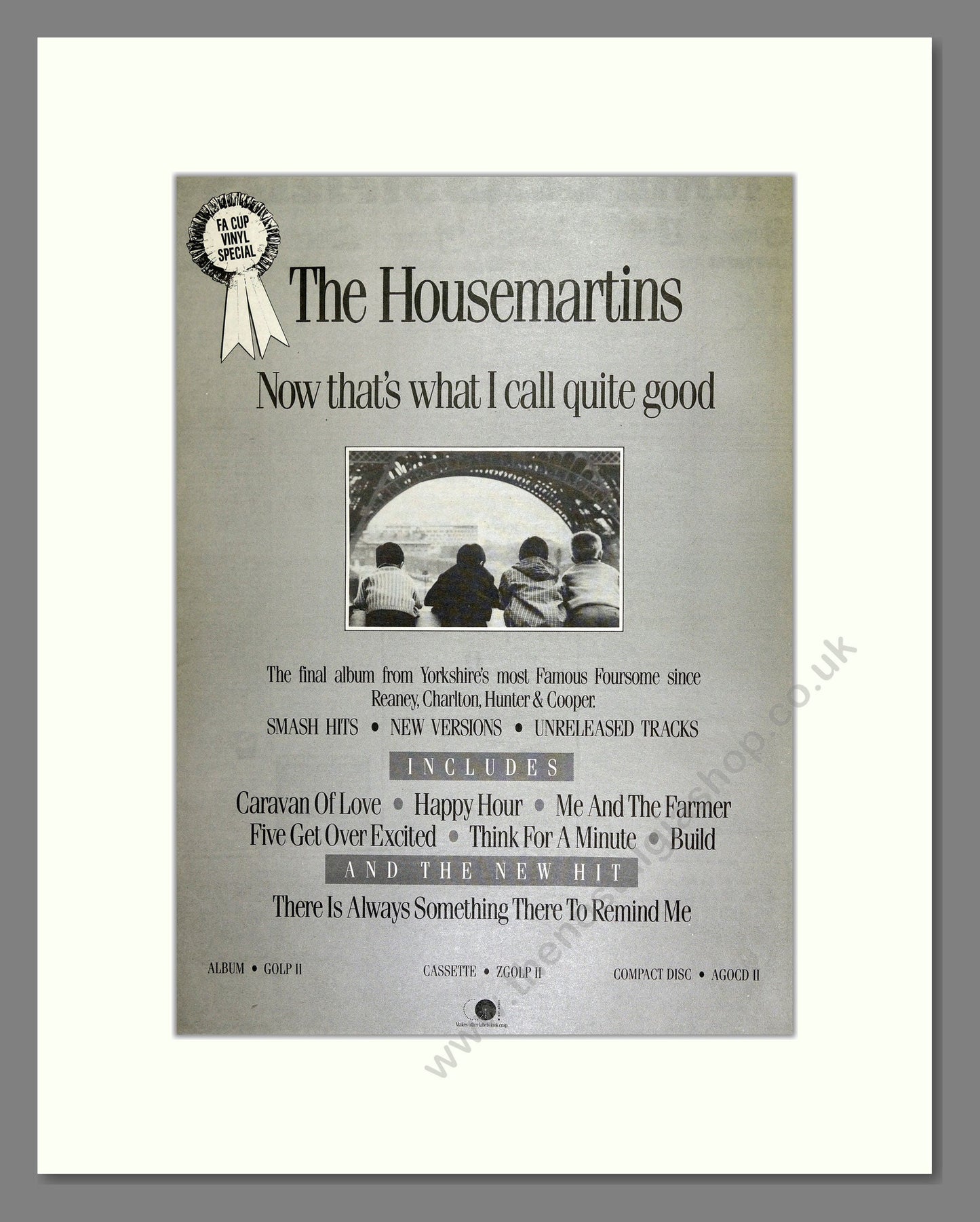 Housemartins (The) - Now That's What I Call Quite Good. Vintage Advert 1988 (ref AD16425)