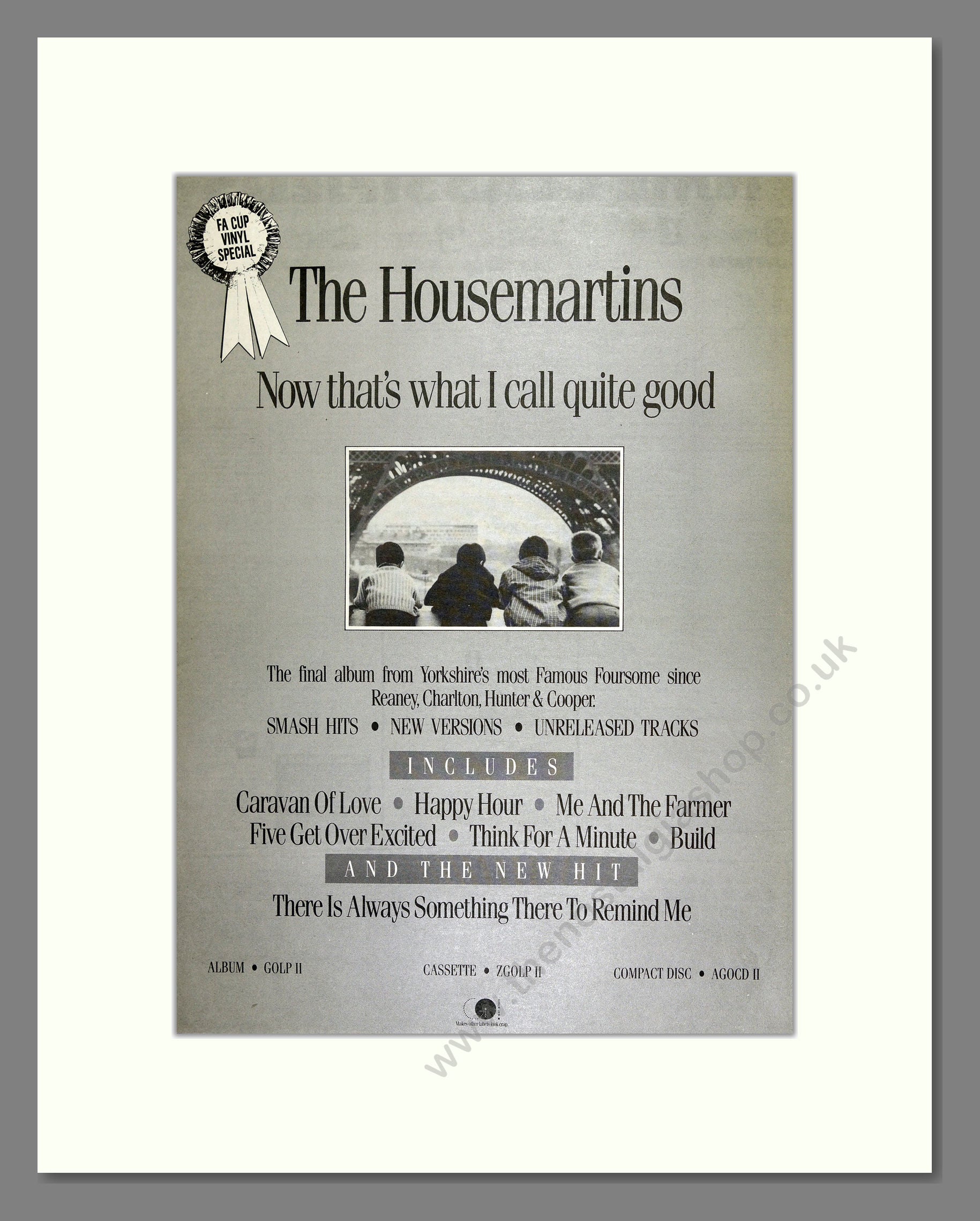 Housemartins (The) - Now That's What I Call Quite Good. Vintage Advert 1988 (ref AD16425)