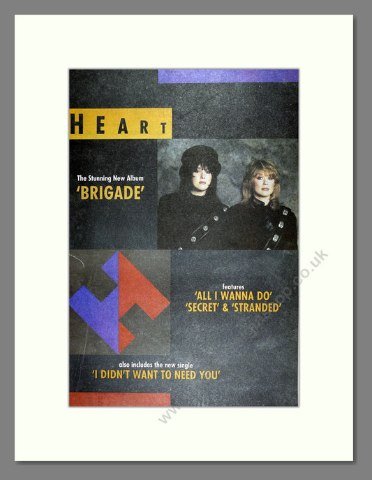 Heart - Brigade. Vintage Advert 1990 (ref AD16428)