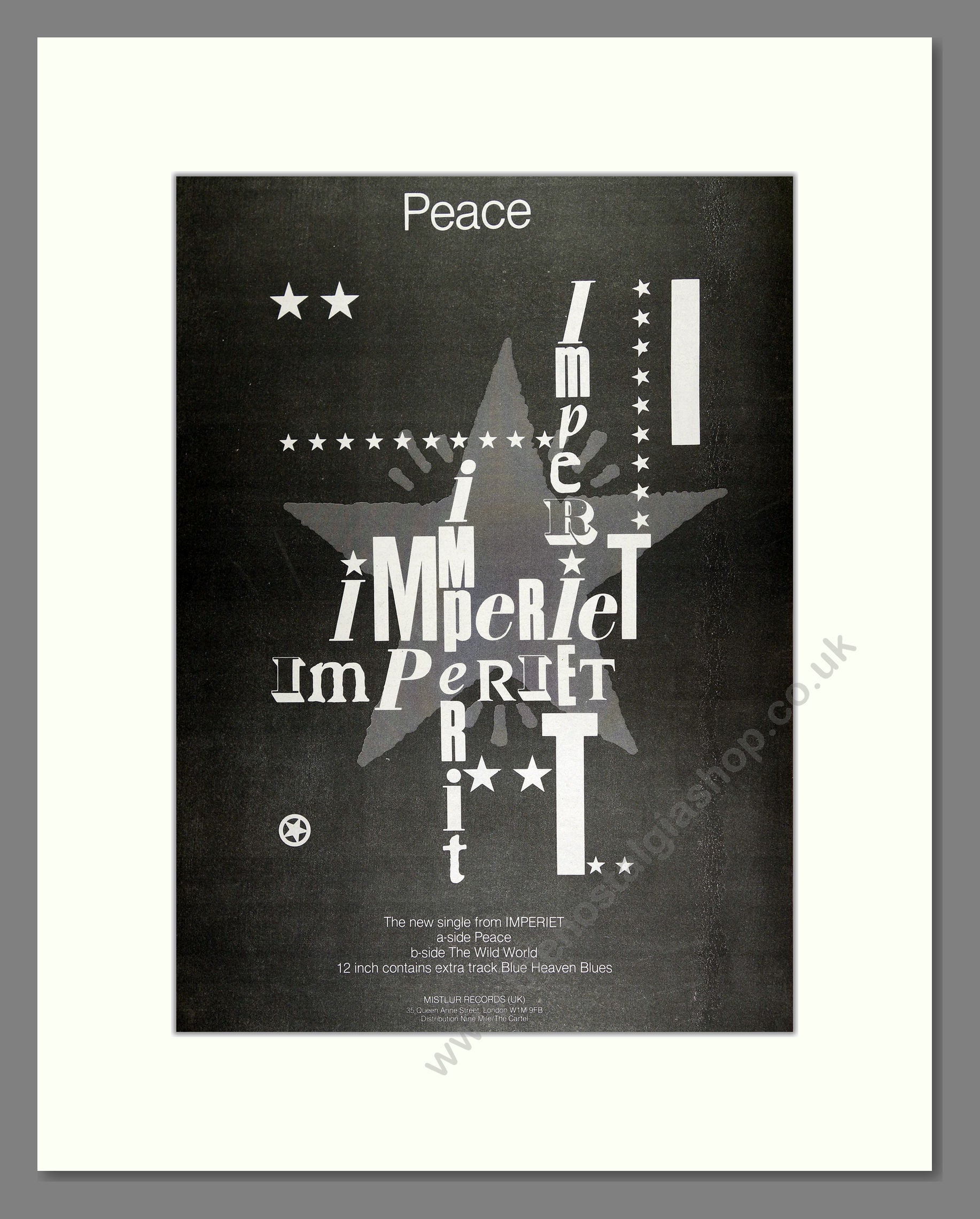 Imperiet - Peace. Vintage Advert 1986 (ref AD16445)