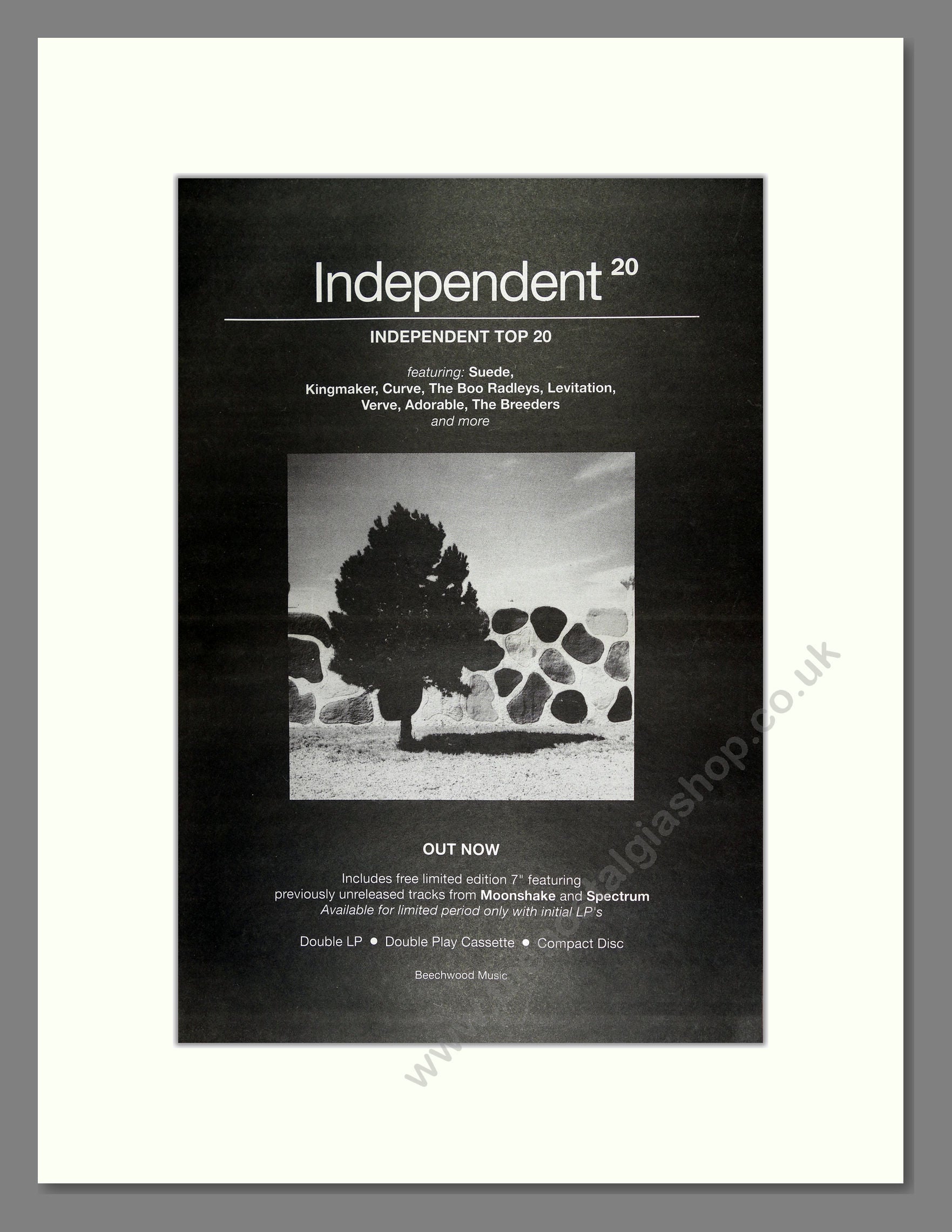 Various - Independent Top 20. Vintage Advert 1992 (ref AD16449)