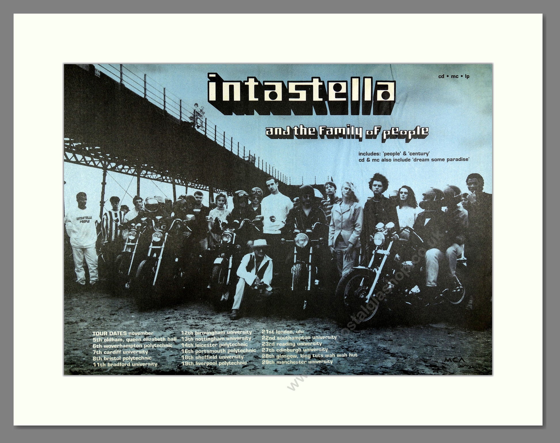 Intastella and the Family of People - UK Tour. Vintage Advert 1991 (ref AD16450)