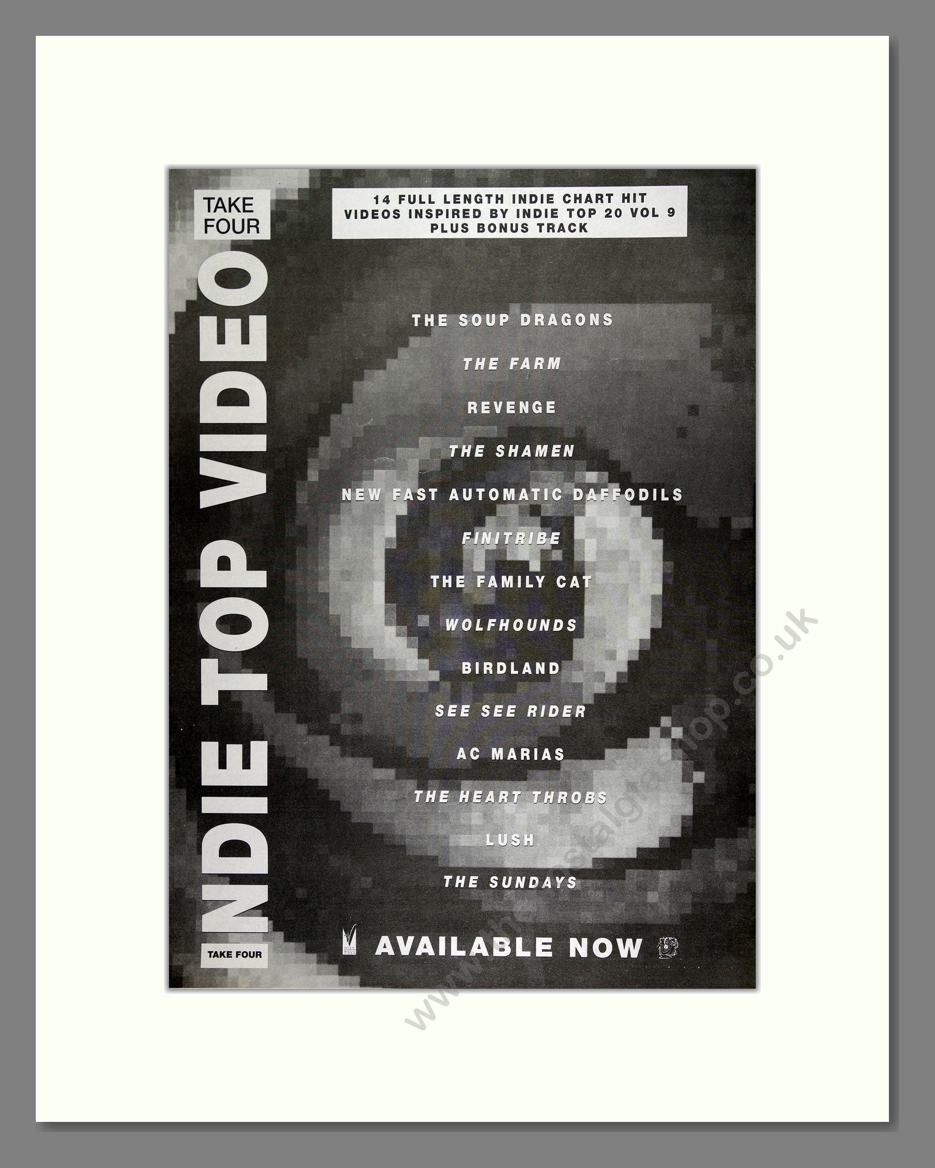 Various - Indie Top Video. Vintage Advert 1990 (ref AD16453)