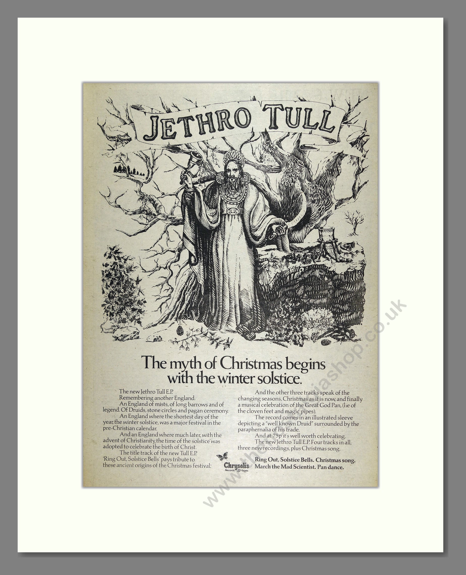 Jethro Tull - Ring Out Solstice Bells. Vintage Advert 1976 (ref AD16457)