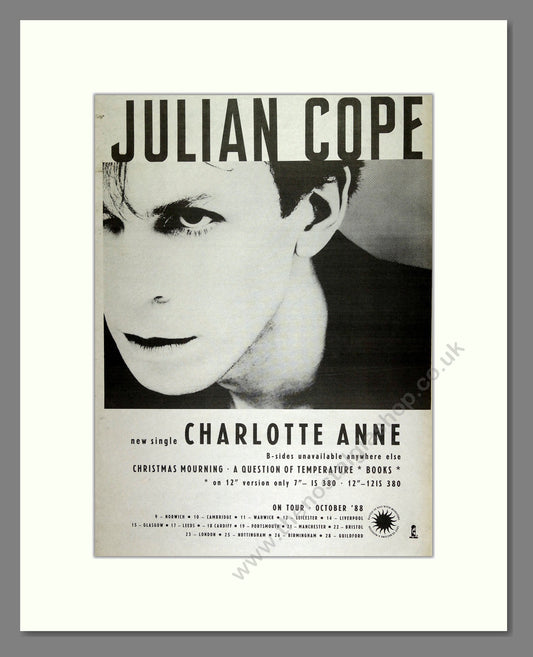 Julian Cope - Charlotte Anne. Vintage Advert 1988 (ref AD16458)