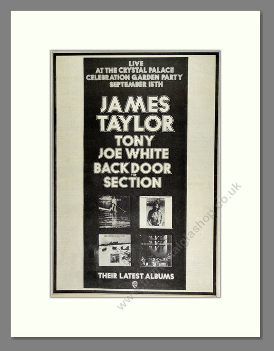 James Taylor Tony Joe White Backdoor The Section - Latest Albums. Vintage Advert 1973 (ref AD16473)