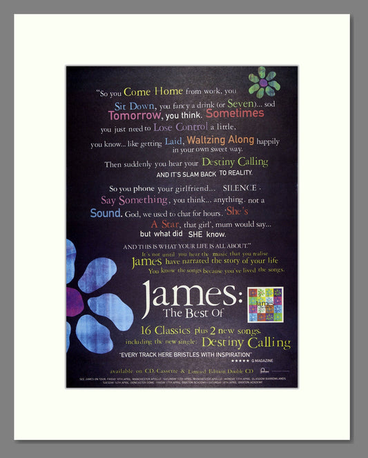 James - Best Of. Vintage Advert 1998 (ref AD16483)