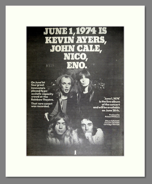 Kevin Ayers John Cale Nico Eno - Live. Vintage Advert 1974 (ref AD16505)