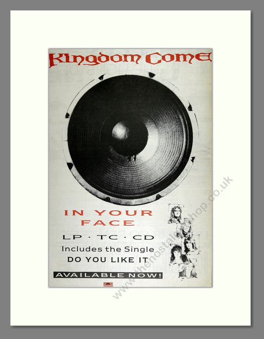 Kingdom Come - In Your Face. Vintage Advert 1989 (ref AD16507)