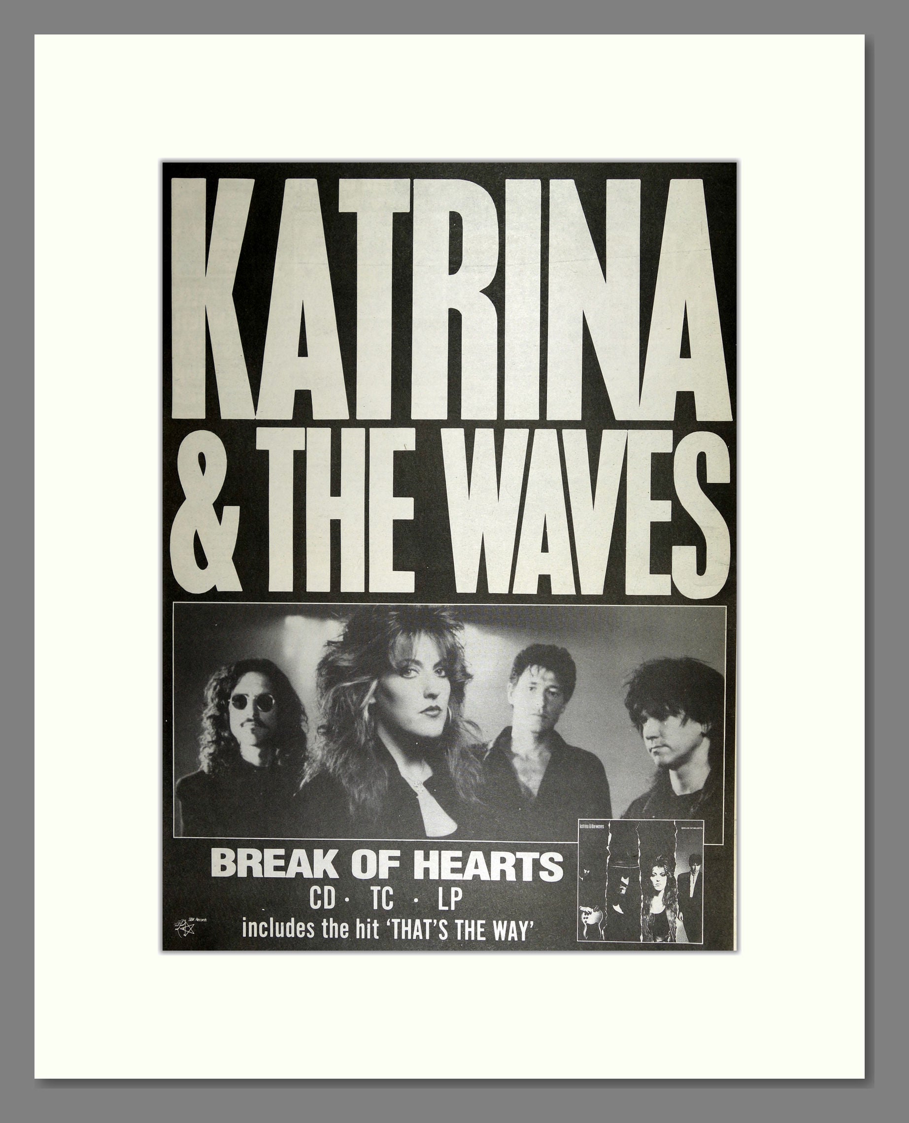 Katrina and The Waves - Break of Hearts. Vintage Advert 1989 (ref AD16509)