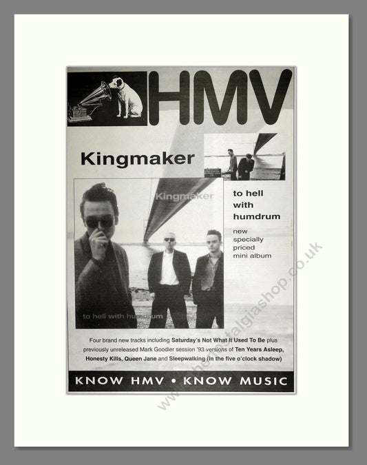 Kingmaker - To Hell With Humdrum. Vintage Advert 1993 (ref AD16511)