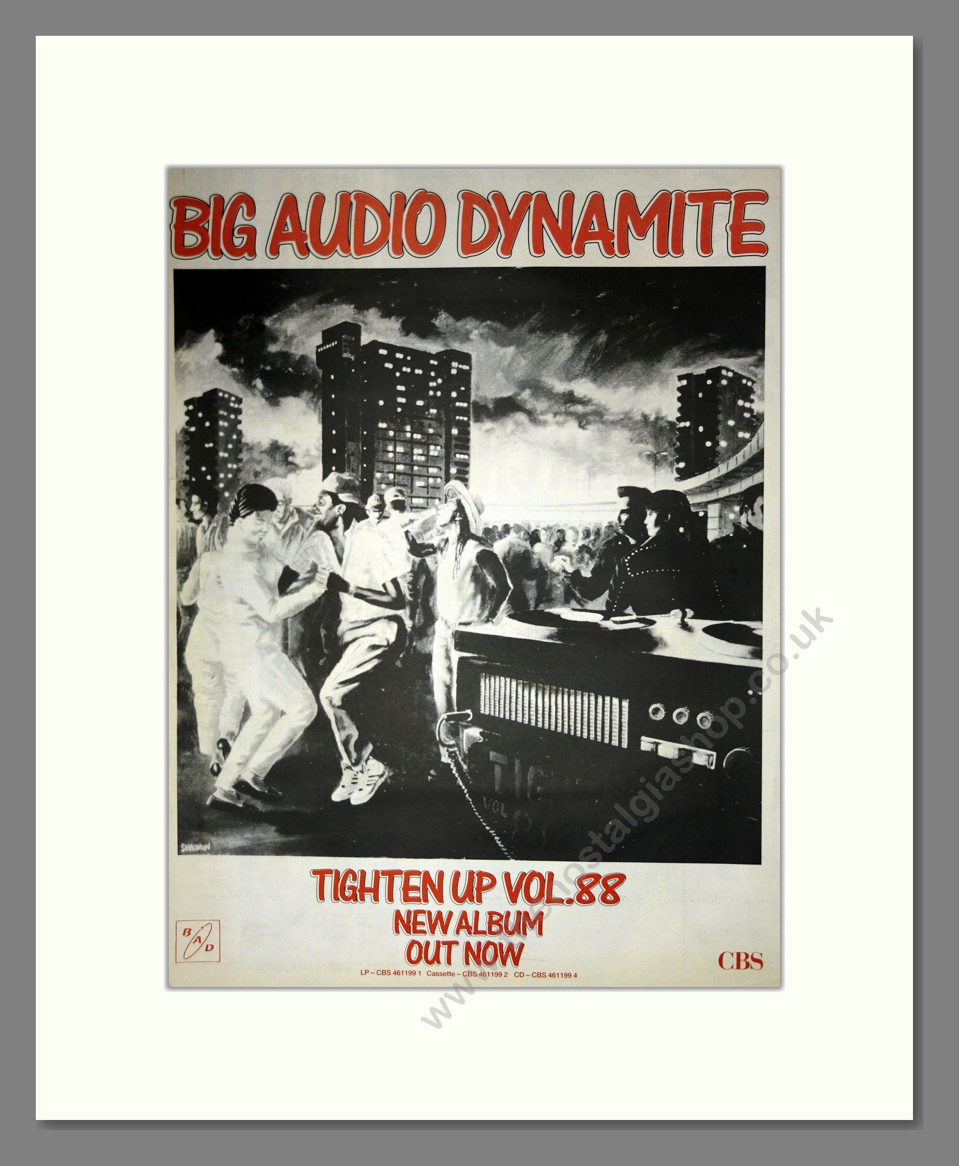 Big Audio Dynamite - Tighten Up Vol.88. Vintage Advert 1988 (ref AD16513)