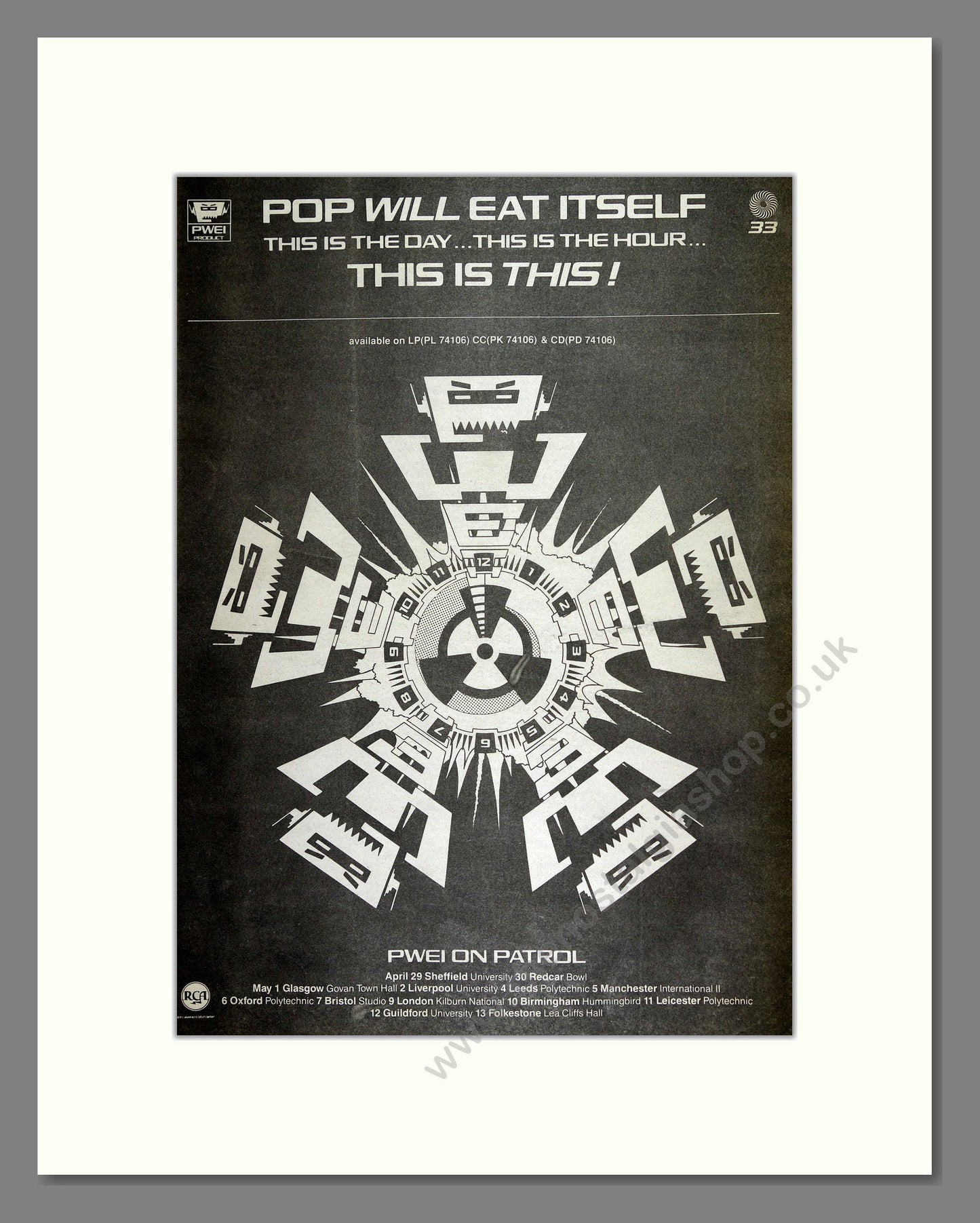 Pop Will Eat Itself - This is This. Vintage Advert 1989 (ref AD16520)