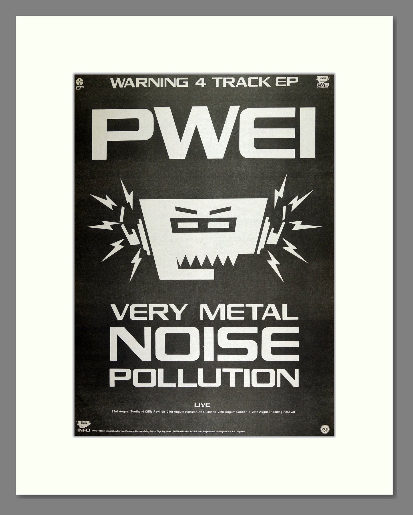 Pop Will Eat Itself - Very Metal Noise Pollution. Vintage Advert 1989 (ref AD16523)