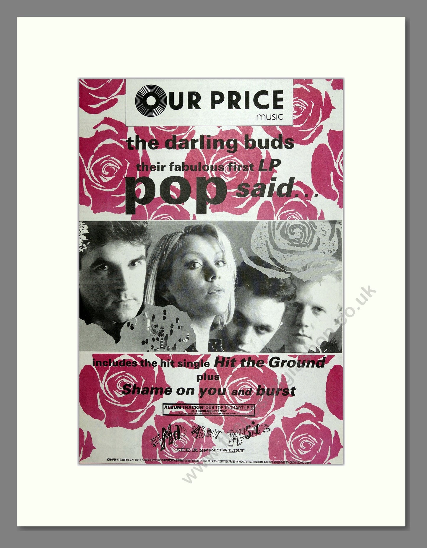 Darling Buds (The) - Pop Said. Vintage Advert 1989 (ref AD16541)