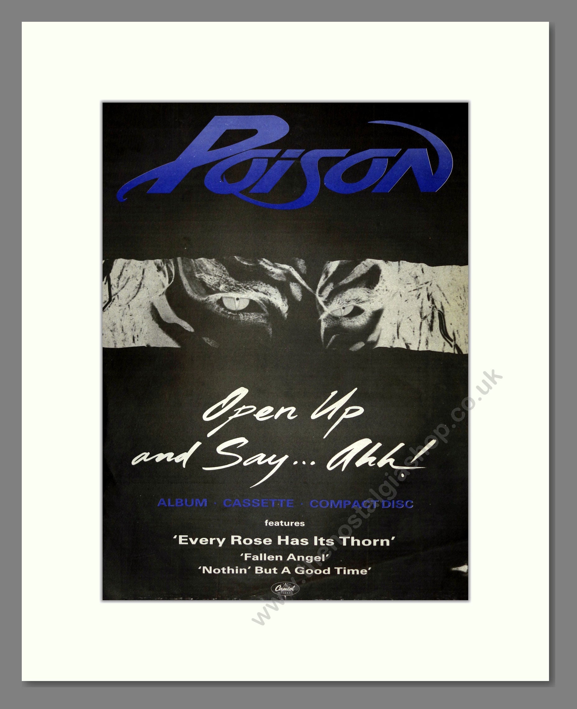 Poison - Open Up and Say Ahh!. Vintage Advert 1989 (ref AD16544)