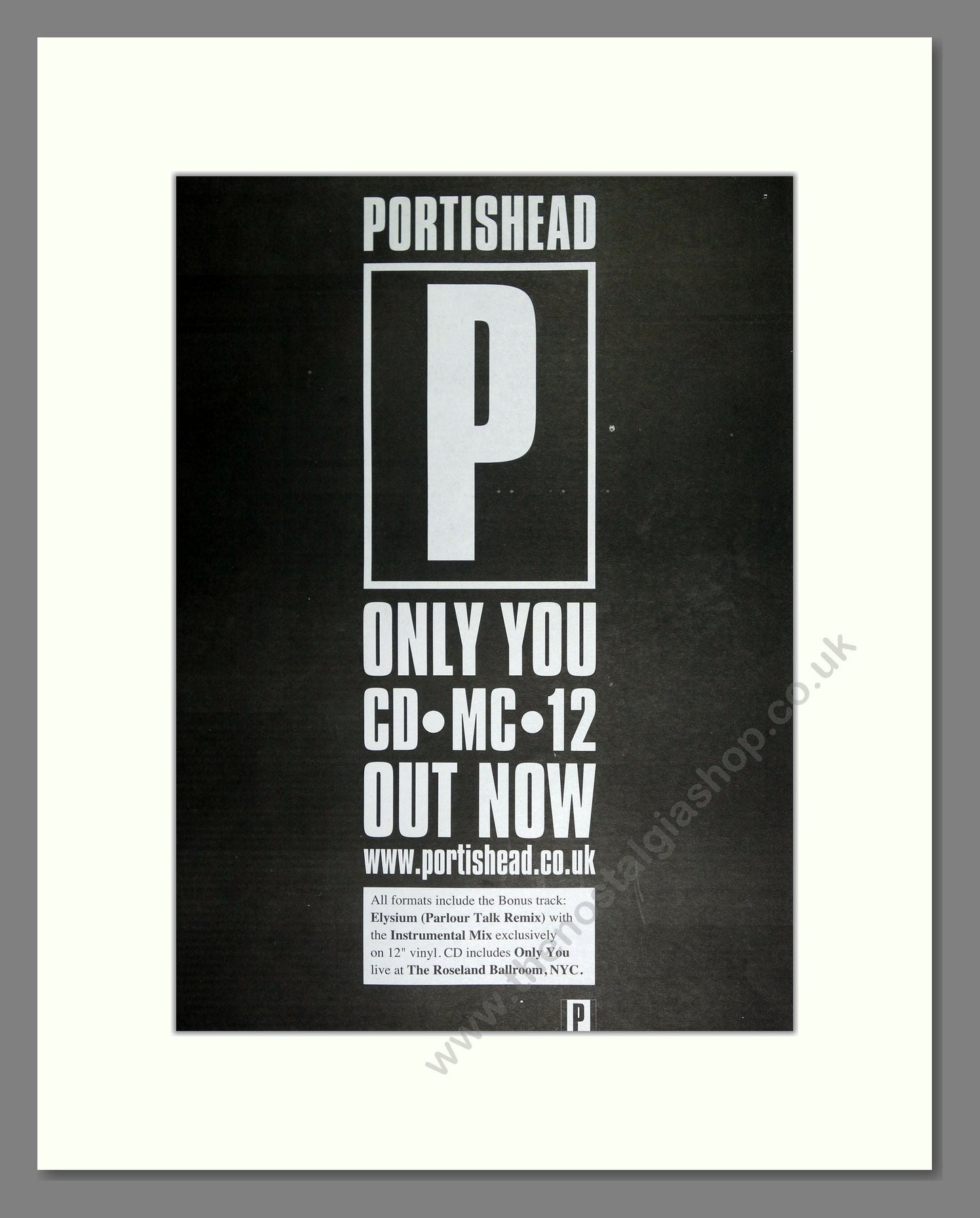 Portishead - Only You. Vintage Advert 1998 (ref AD16546)