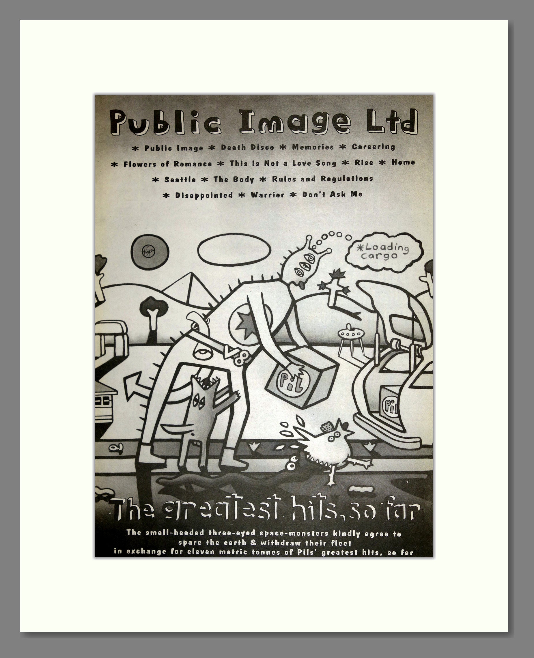 Public Image Limited (PIL) - Greatest Hits So Far. Vintage Advert 1990 (ref AD16562)