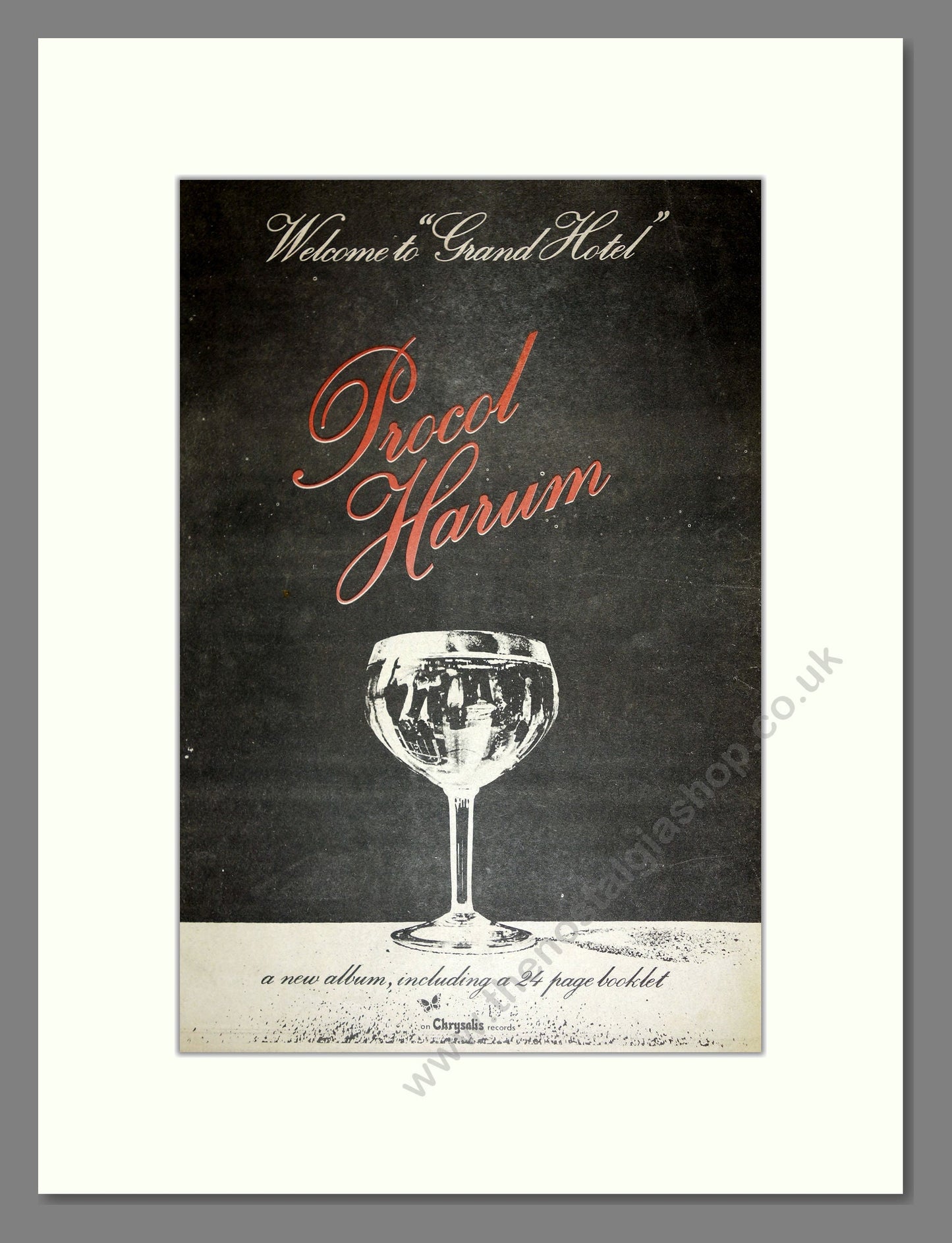 Procol Harum - Welcome to Grand Hotel. Vintage Advert 1973 (ref AD16608)