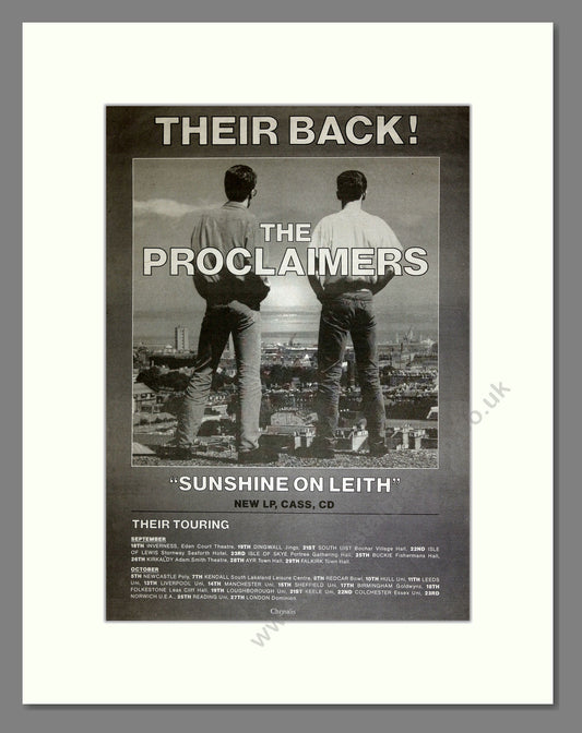 Proclaimers (The) - Sunshine on Leith UK Tour. Vintage Advert 1988 (ref AD16615)