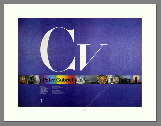 Peter Gabriel - CV. Vintage Advert 1987 (ref AD16630)