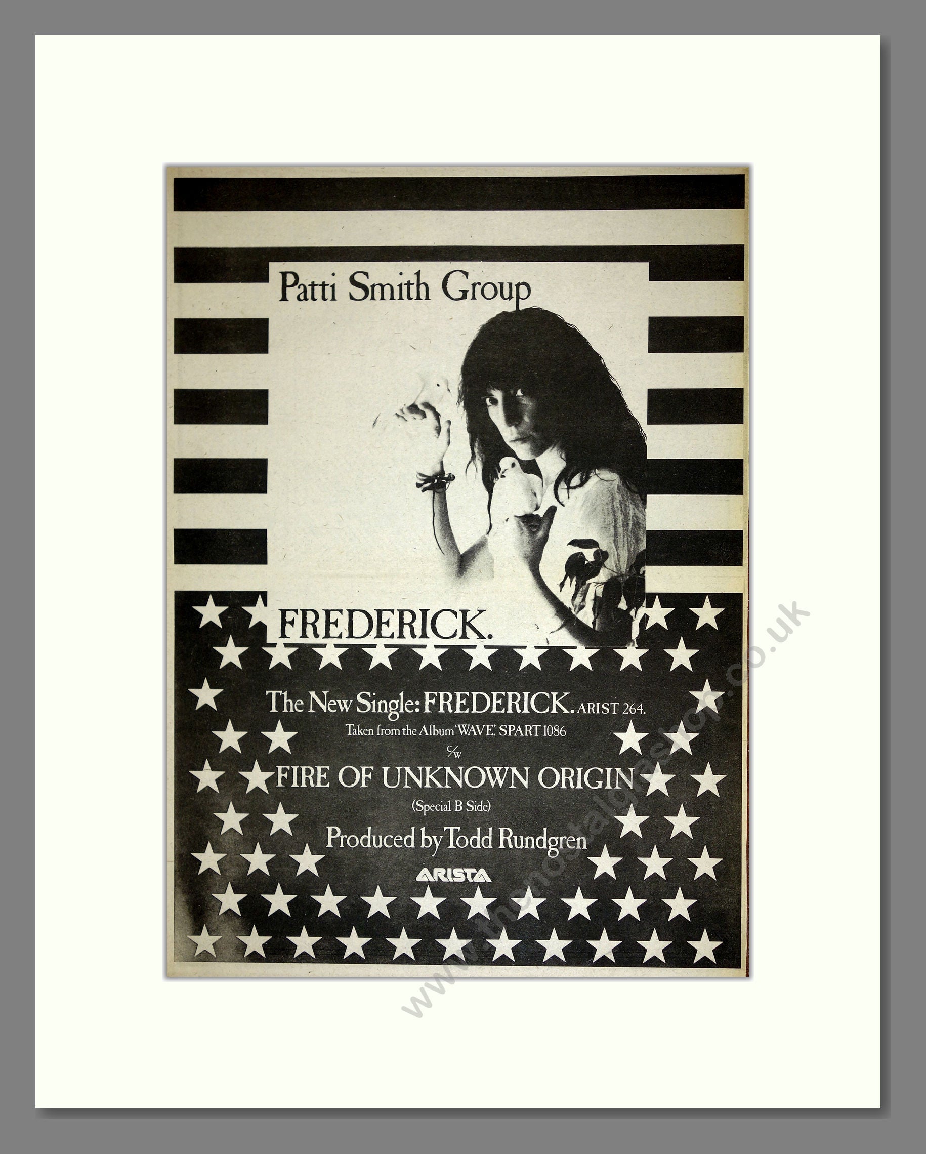 Patti Smith Group The Frederick. Vintage Advert 1979 ref