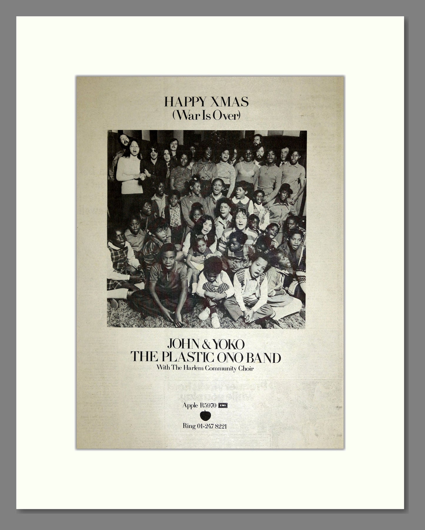 Plastic Ono Band (The) - Happy Xmas War Is Over. Vintage Advert 1972 (ref AD16734)