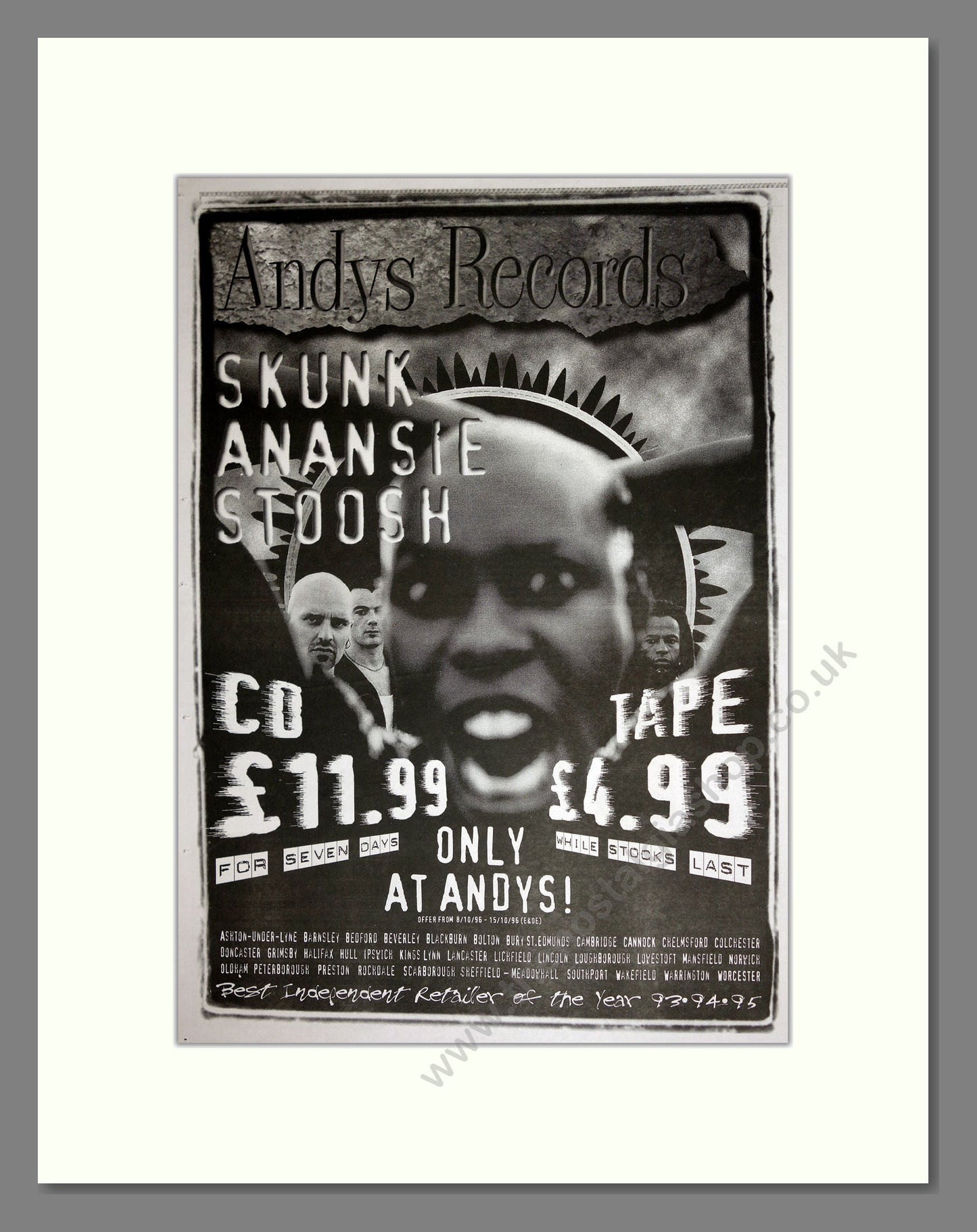 Skunk Anansie - Stoosh. Vintage Advert 1996 (ref AD16803)