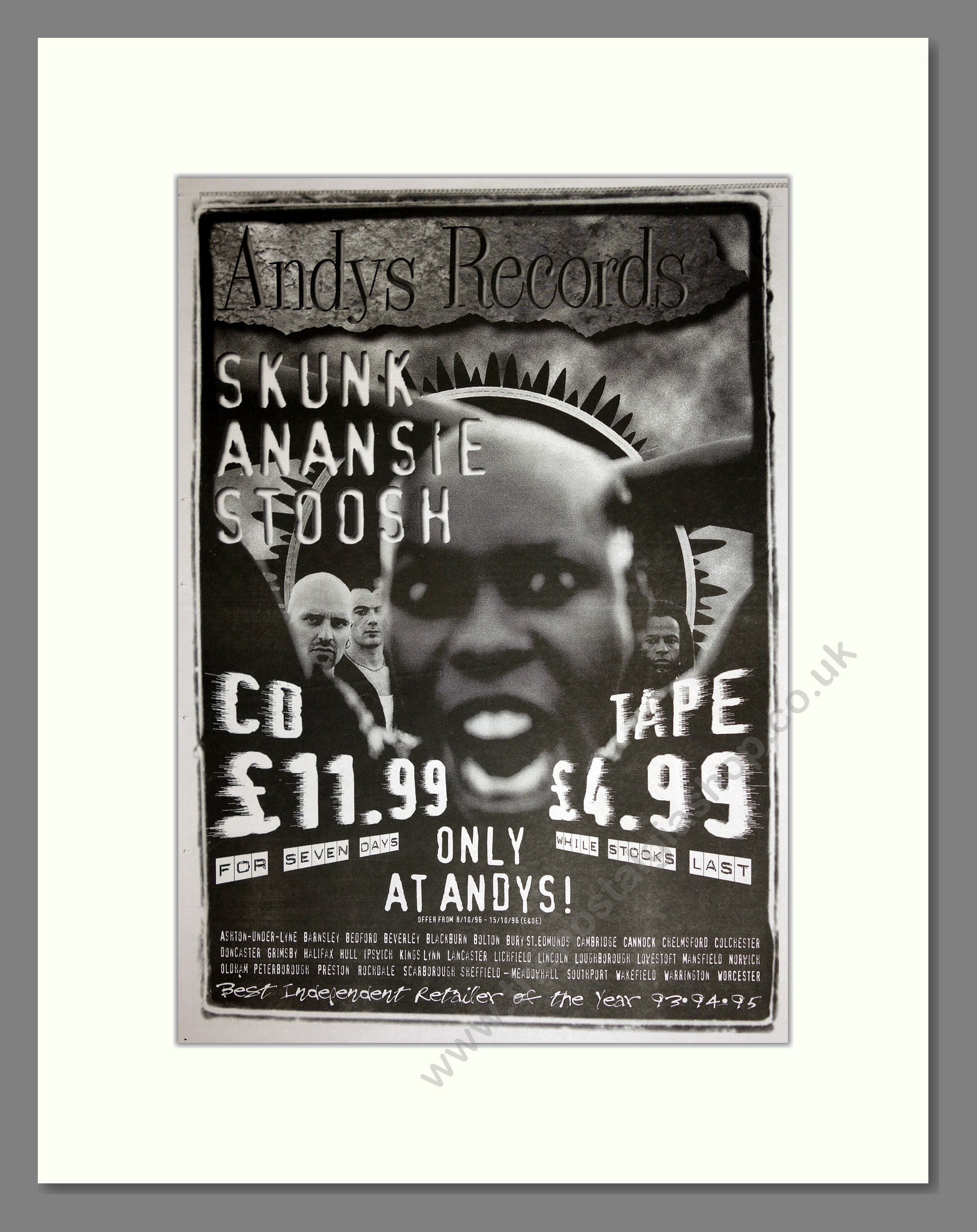 Skunk Anansie - Stoosh. Vintage Advert 1996 (ref AD16803) – The ...