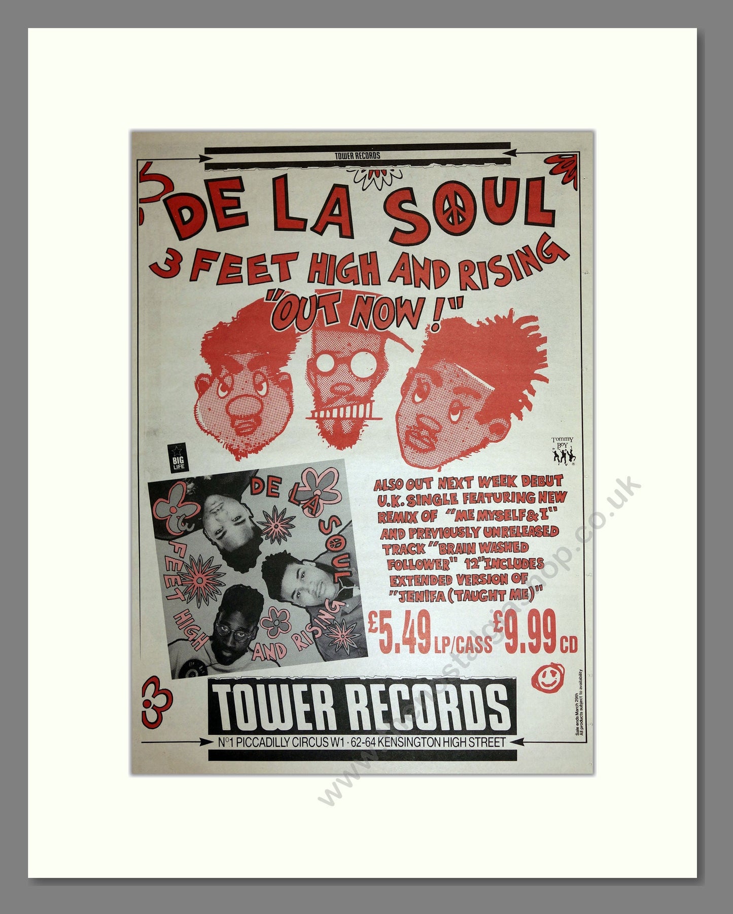 De La Soul - 3 Feet High and Rising. Vintage Advert 1989 (ref AD16820)