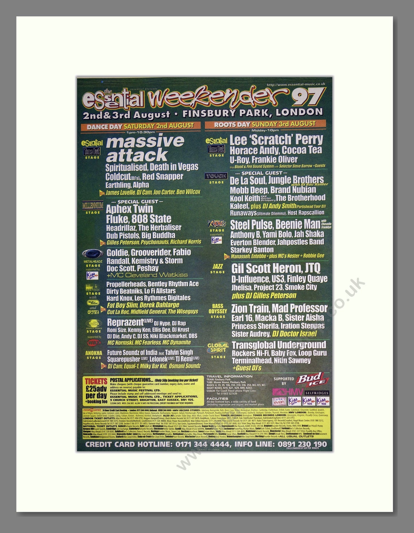 Essential Weekender - Festival. Vintage Advert 1997 (ref AD16851)