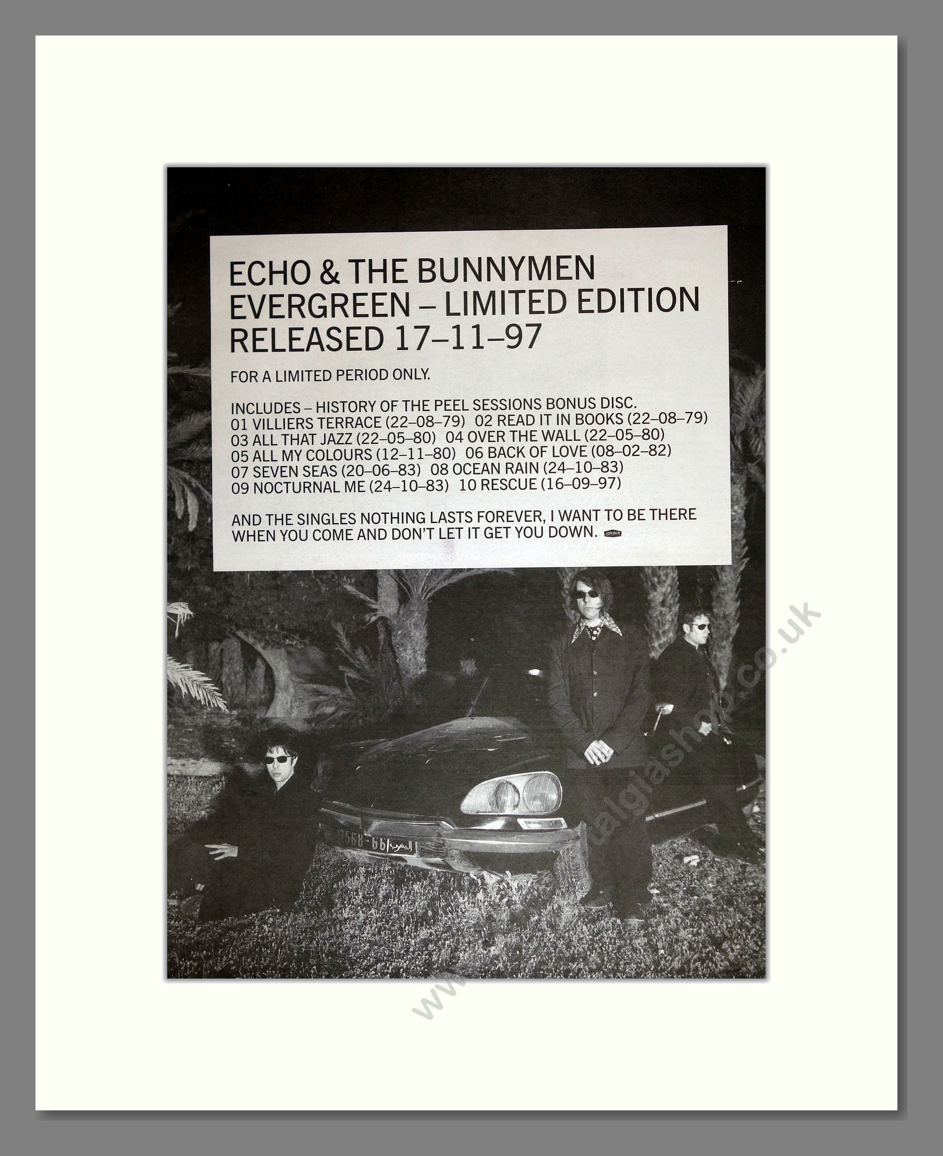 Echo and The Bunnymen - Evergreen. Vintage Advert 1997 (ref AD16861)