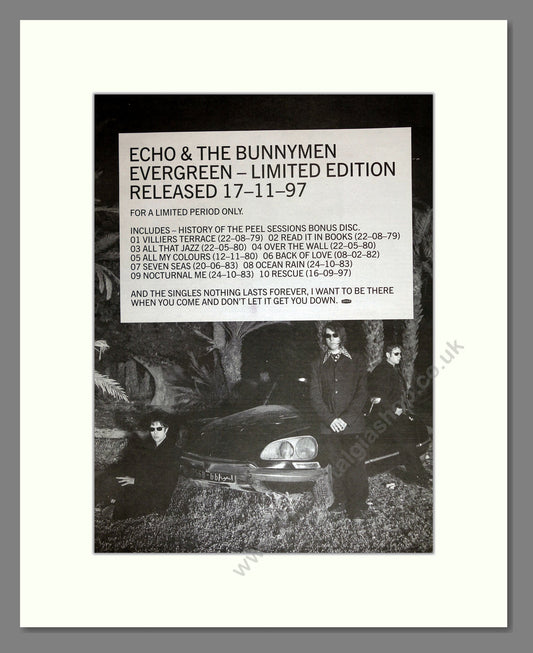 Echo and The Bunnymen - Evergreen. Vintage Advert 1997 (ref AD16861)