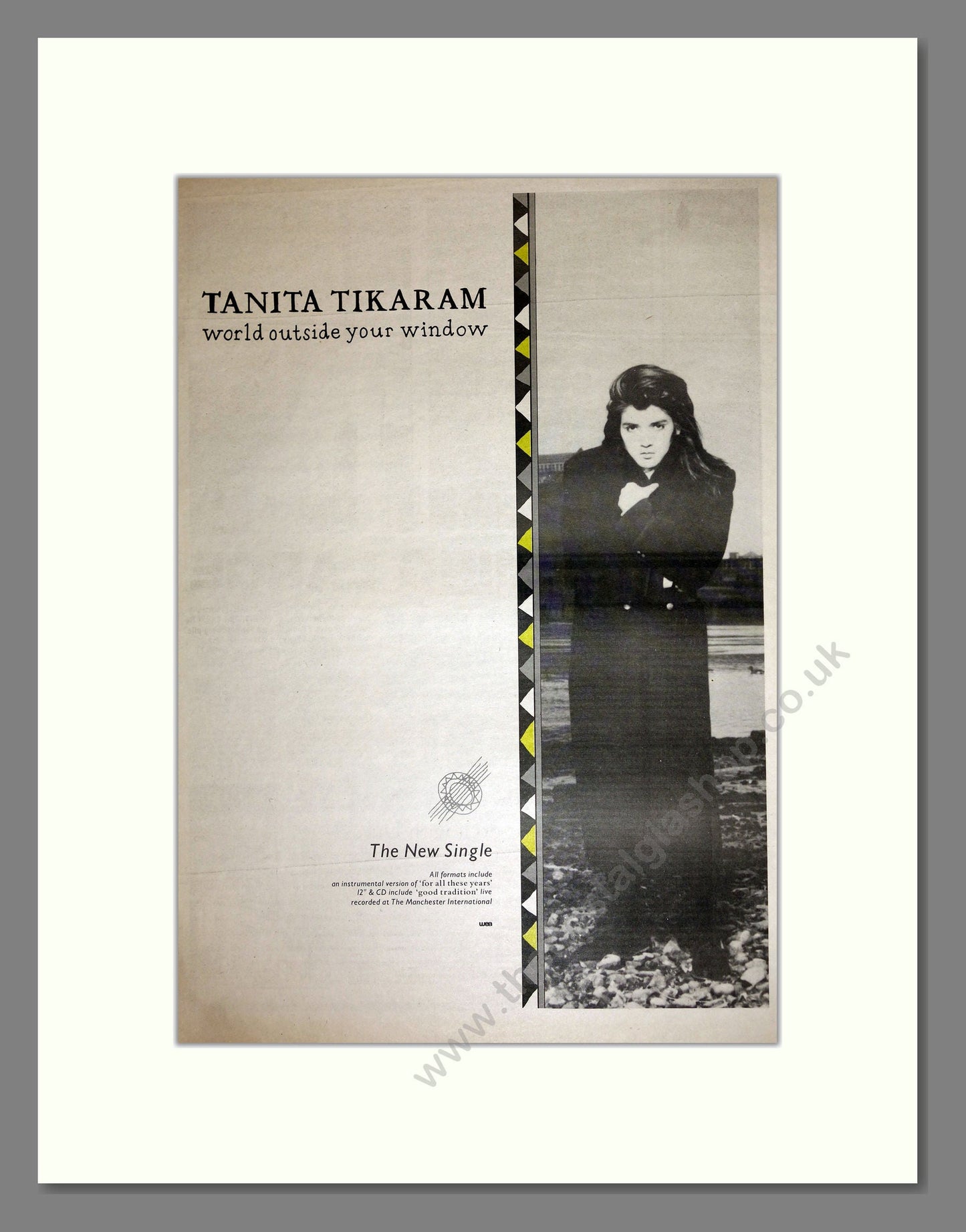 Tanita Tikaram - World Outside Your Window. Vintage Advert 1989 (ref AD16870)