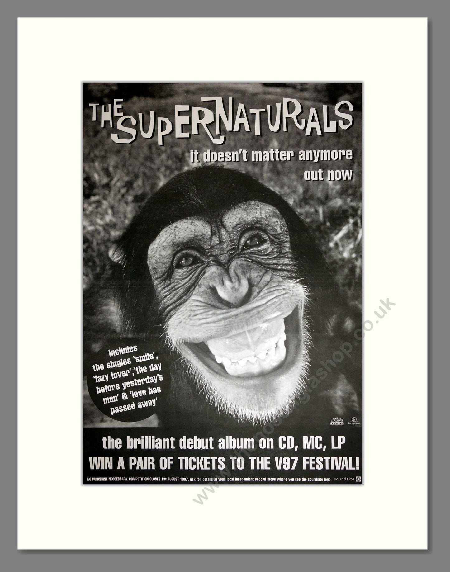 Supernaturals (The) - It Doesn’t Matter Anymore. Vintage Advert 1997 (ref AD16880)