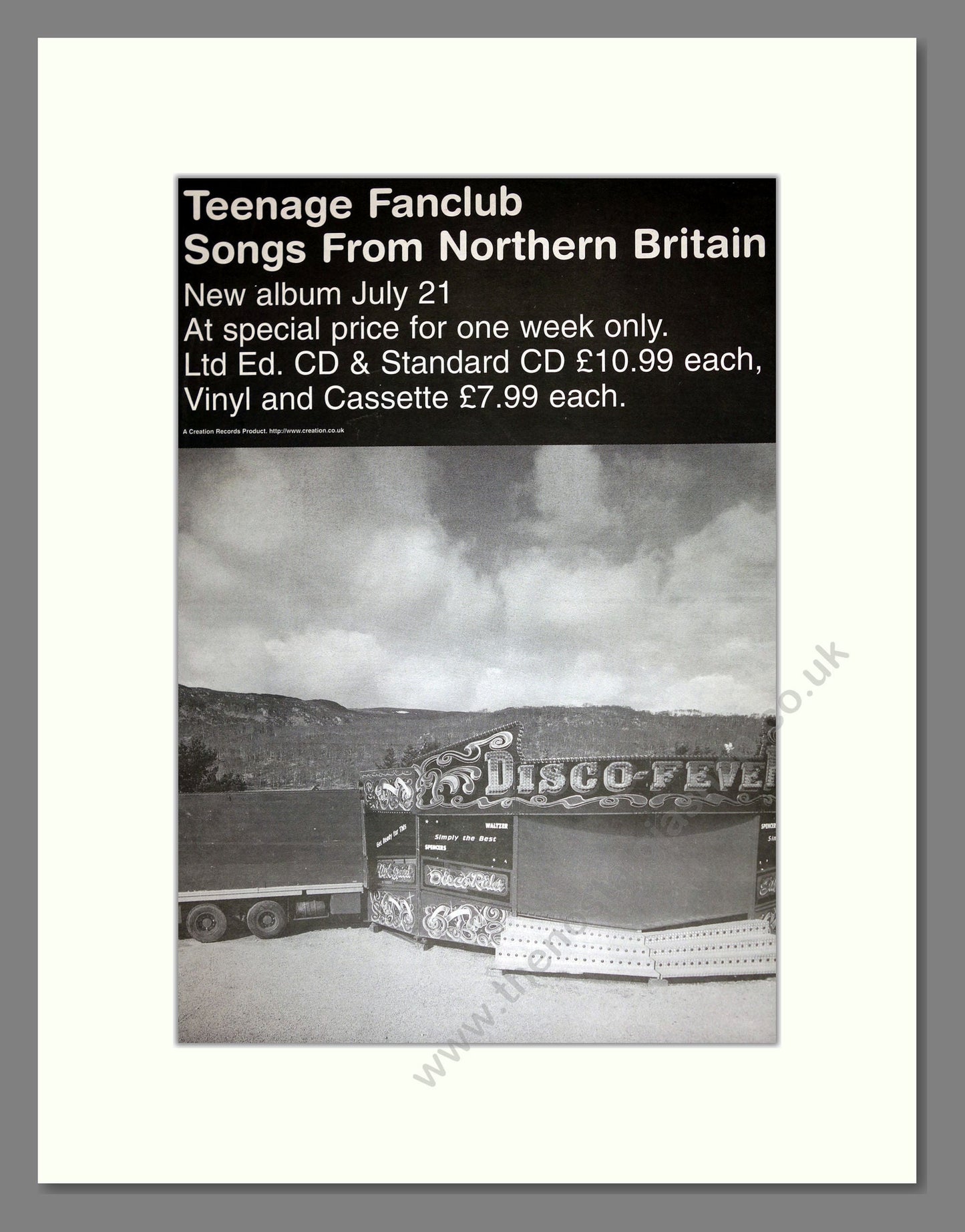 Teenage Fanclub - Songs from Northern Britain. Vintage Advert 1997 (ref AD16882)