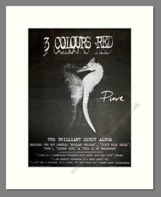 Three Colours Red - Pure. Vintage Advert 1998 (ref AD16894)