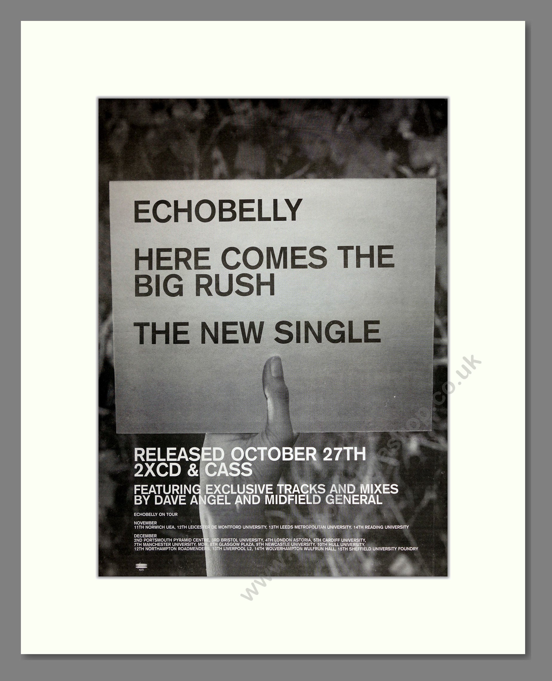 Echobelly - Here Comes The Big Rush. Vintage Advert 1997 (ref AD16898)