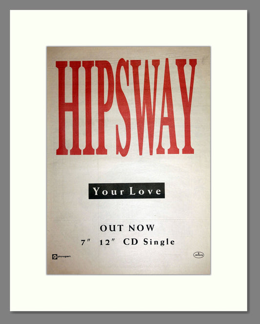 Hipsway - Your Love. Vintage Advert 1989 (ref AD16903)