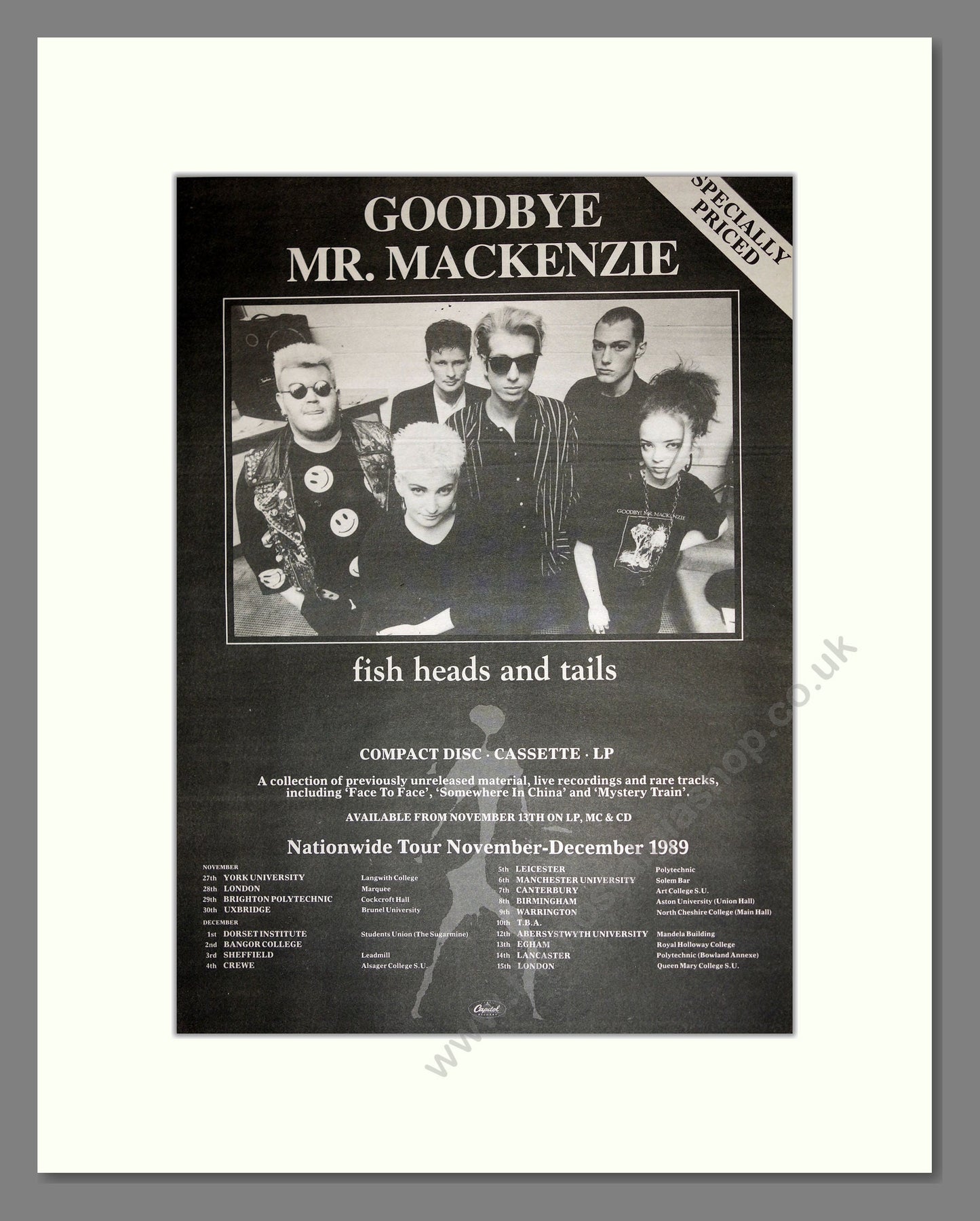 Goodbye Mr Mackenzie - Fish Heads and Tails. Vintage Advert 1989 (ref AD16912)