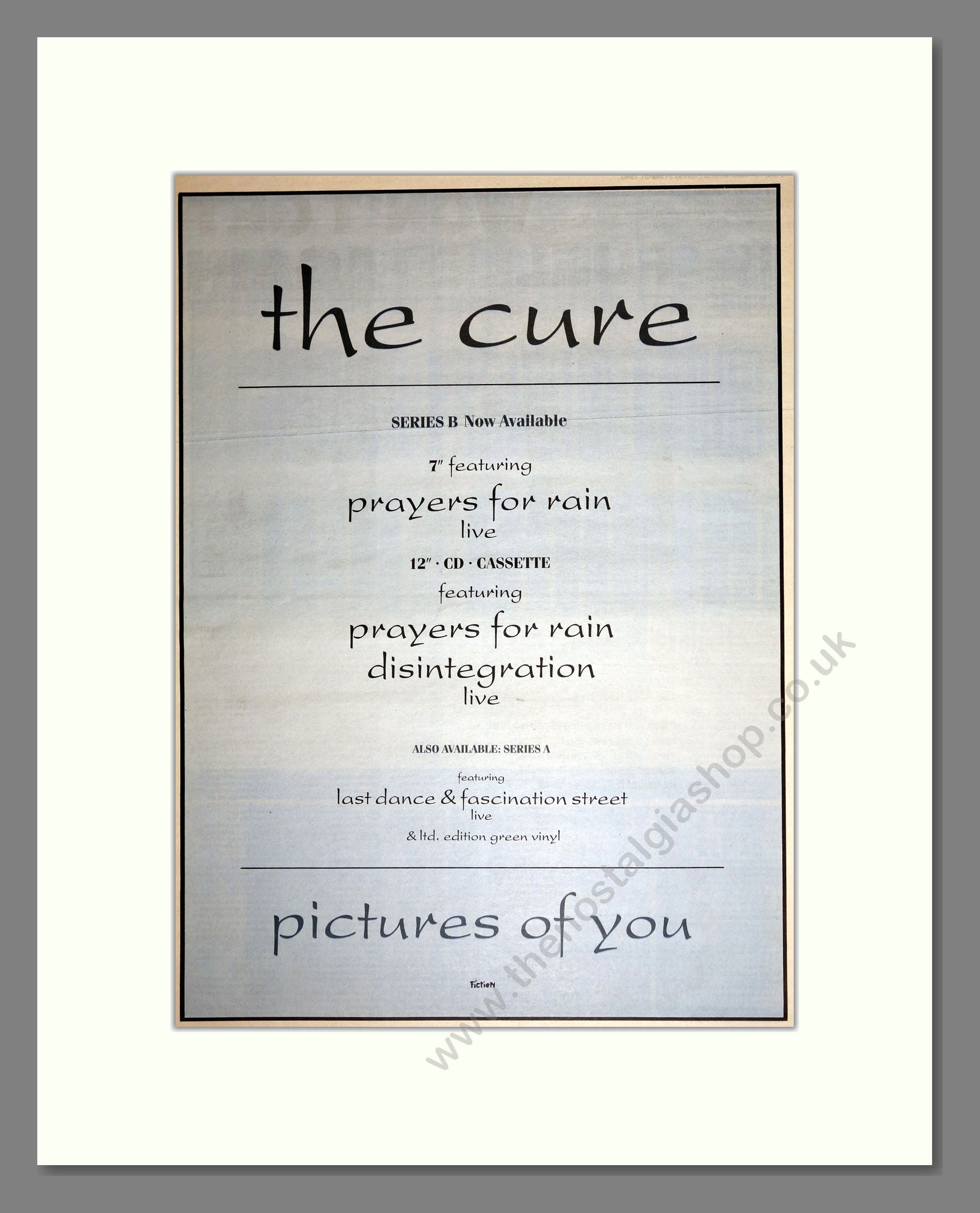 Cure (The) - Pictures of You. Vintage Advert 1990 (ref AD16930)