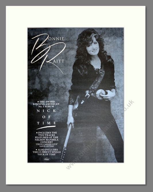 Bonnie Raitt - Nick of Time. Vintage Advert 1990 (ref AD16932)