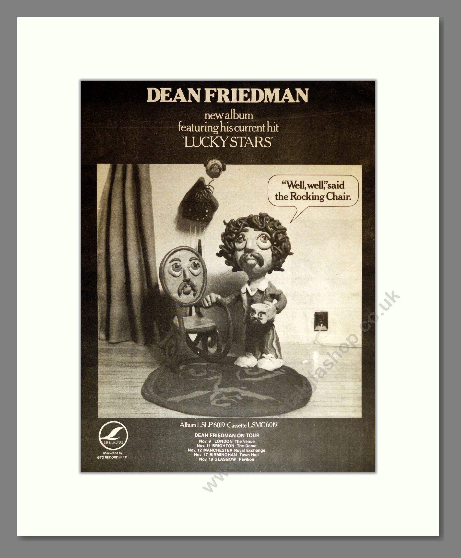 Dean Friedman - Lucky Stars. Vintage Advert 1978 (ref AD16962)