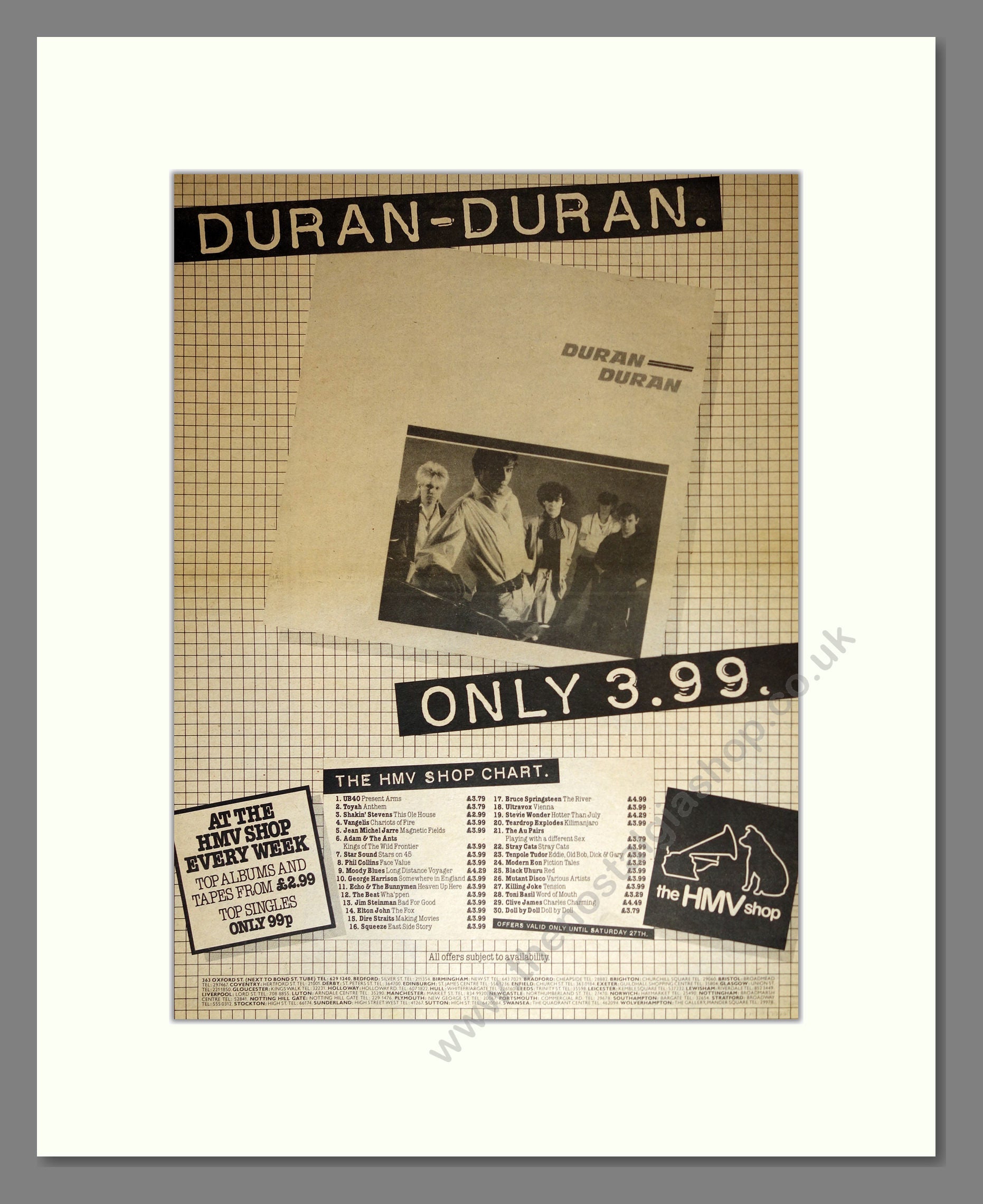 Duran Duran - Debut Album. Vintage Advert 1981 (ref AD16977)