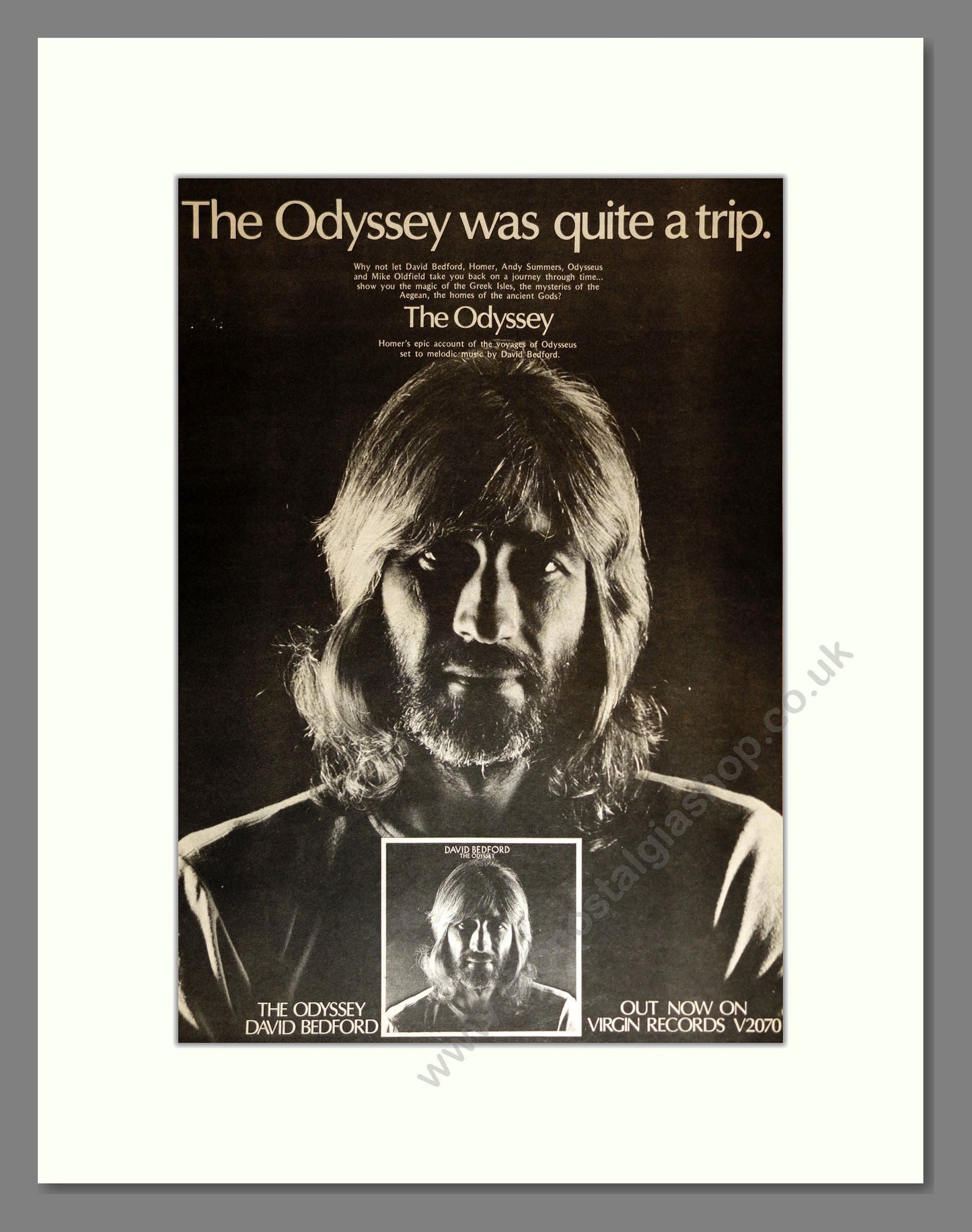 David Bedford - The Odyssey. Vintage Advert 1976 (ref AD16982)