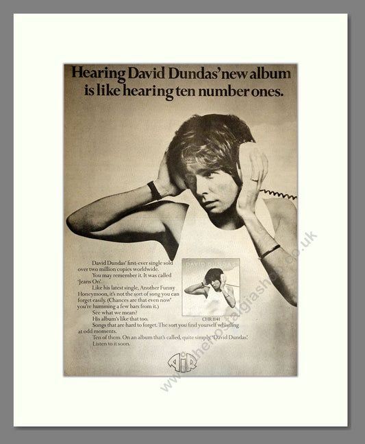 David Dundas - Debut Album. Vintage Advert 1977 (ref AD16984)